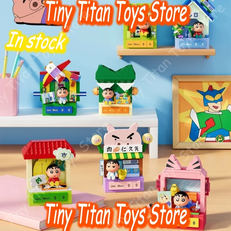 

AREAX Crayon Shin Chan Magnetic Fridge Magnet DIY Building Blocks Calendar Assembly Toy Home Decor For Anime fans Adults Gift