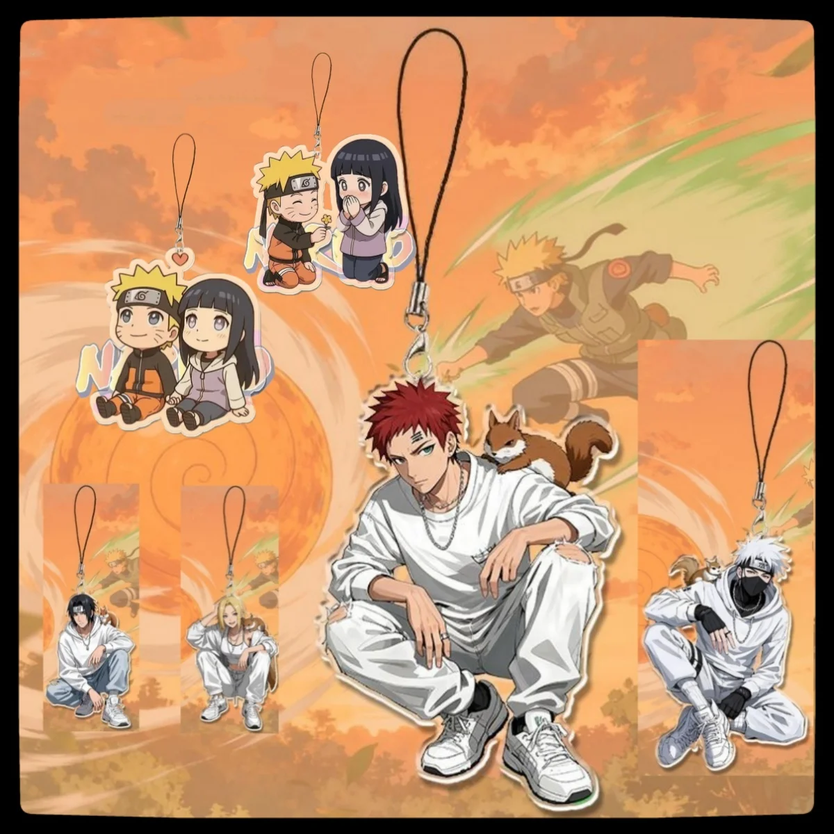 

Наруто аниме персонаж акриловая цепочка для мобильного телефона школьная сумка украшение периферийный брелок Наруто Саске подарок на день рождения