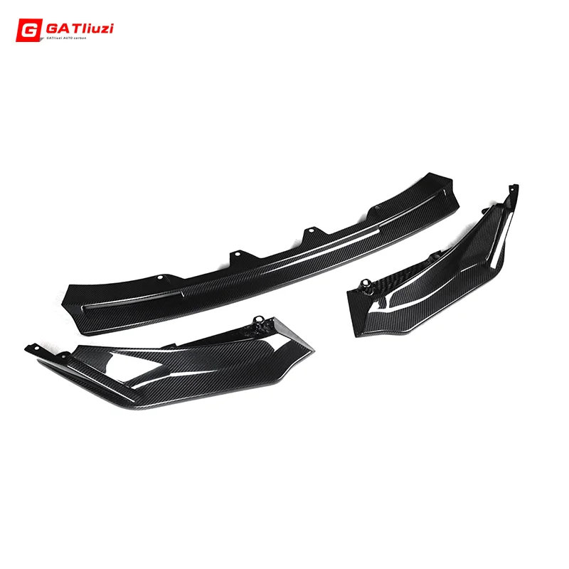 Real Dry Carbon Fiber Car Front Lip V Style Body Kit Splitters Bumper Lip Canards Splitter For BMW G80 M3 G82 G83 M4 2021-IN