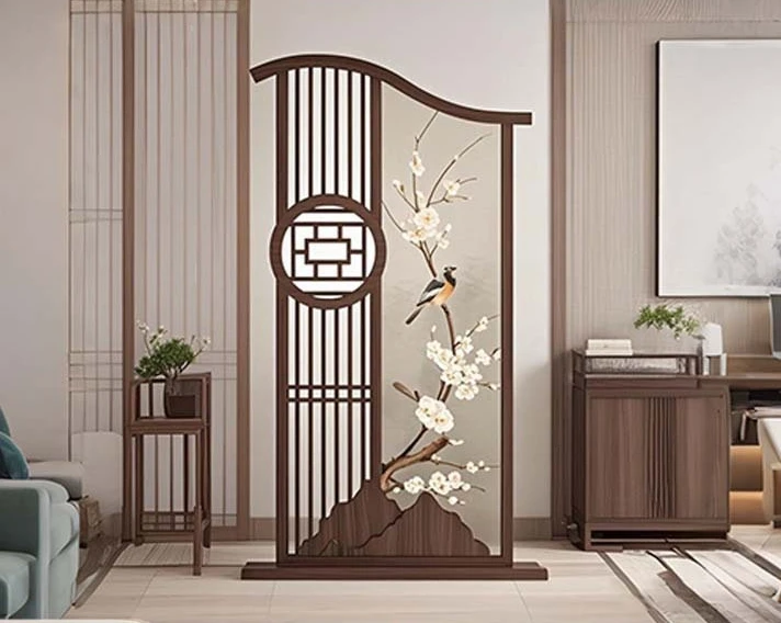 

Перегородка для гостиной из цельного дерева, креативная горная птица, китайский блок для спальни, украшение для входа в домашний офис - шир для сиденья