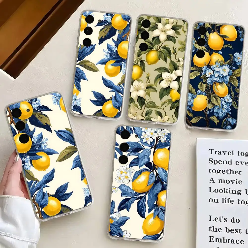 Fresh Lemon Art For Samsung Galaxy A52 A12 A51 S21 Edge S22ULTRA S23 S20LITE Plus Ultra Transparent Cover