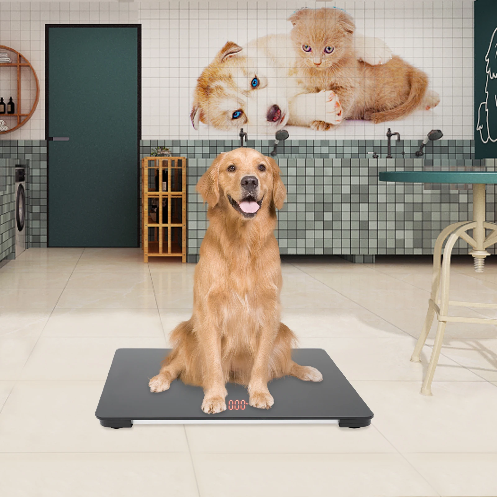 Professional Pet Scale Animal Scale for Large Dogs 100kg/220lb Capacity 0.022lb Precision LCD Display for Pets/Dogs/Cats