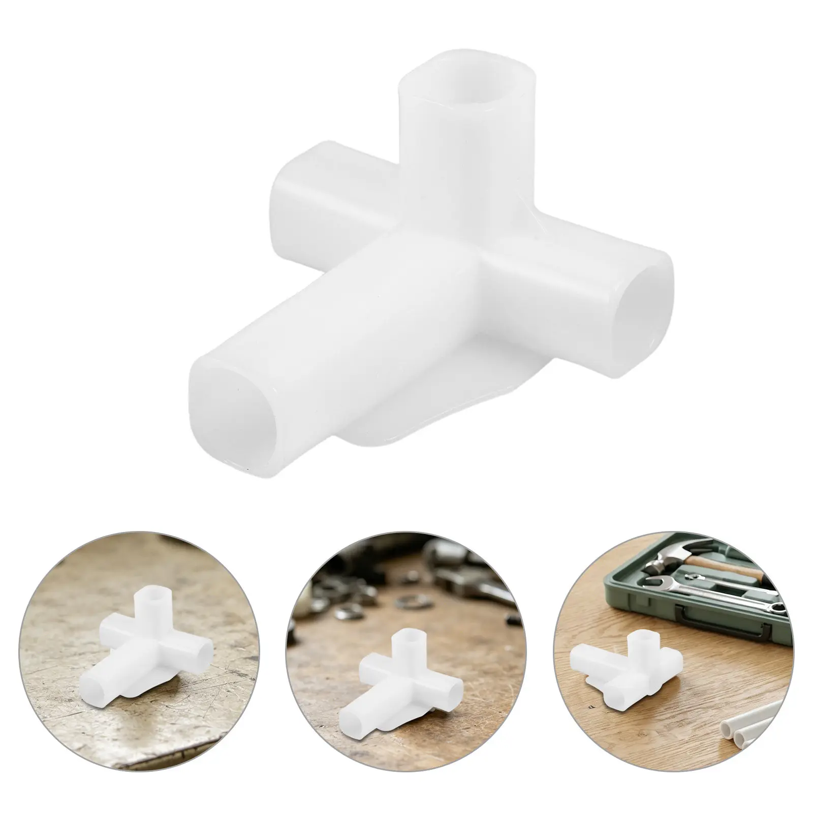 20pcs Thickened Plastic Closet Rod Connector 4 Way Furniture Corner Connectors for Fabric Wardrobe Home Organizer Rack Fittings