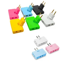 Flat EU Power Plug Adapter, Soquete Conversor de Viagem, Portátil, Dobrável, 3 Vias, Extensão EUA, 1500W