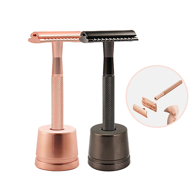 

Metal Old Fashioned Double Edge Safety Razor Single Edge Razor With 5 Blades Men's Metal Razor Reusable Manual Razor