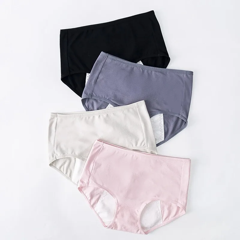 

Solid Color Comfortable Mid-high Waist Period Pants Leak Proof Waterproof Breathable Women's Underwear