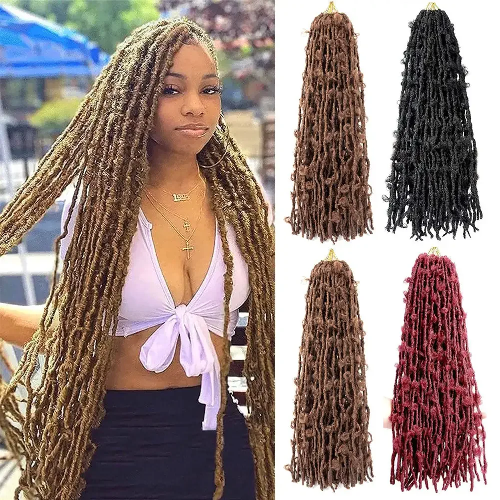 Butterfly Locs Crochet Hair Dreadlocks Meche Faux Locks Crochet Hair Braids Extensions Soft Locks Curly Braid Synthetic Hair