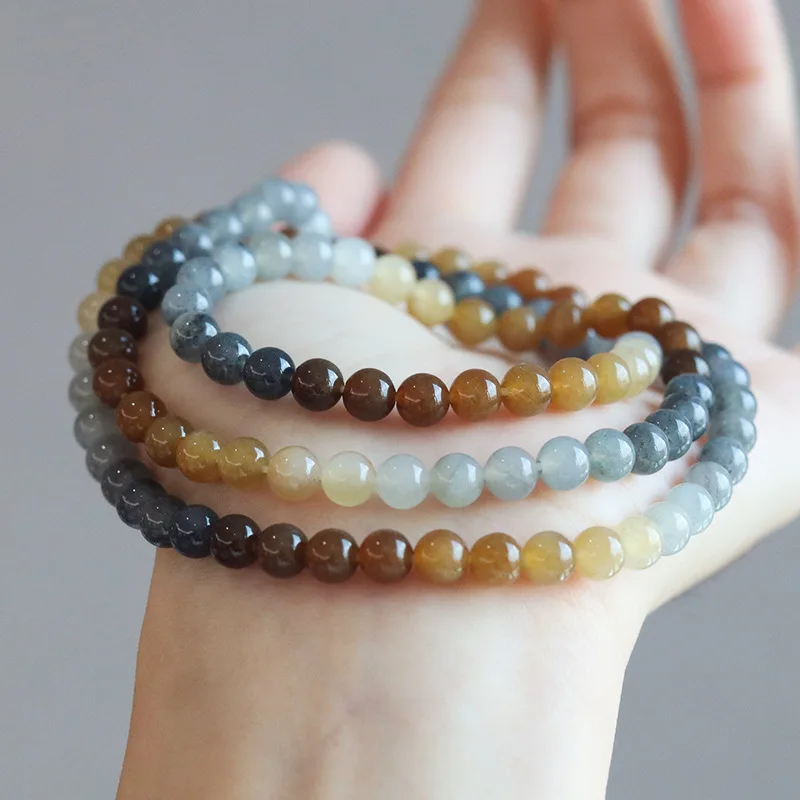Natural Hetian Jade Qemou Sugar 108 Long Strand Loose Beads