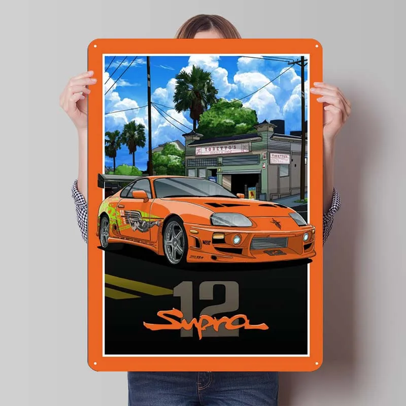 1994 Supra MK IV FF Car Posters Retro Decor for Room Decoration Home Decoration Accessories Vintage Metal Plate Man Cave Wall