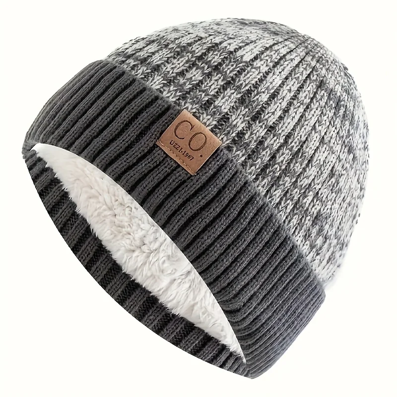Damenmütze ohne Krempe, warm gefütterte Strick-Skimütze für Damen und Herren, geeignet für warme Alltagskleidung im Herbst und Winter. – Detail 12