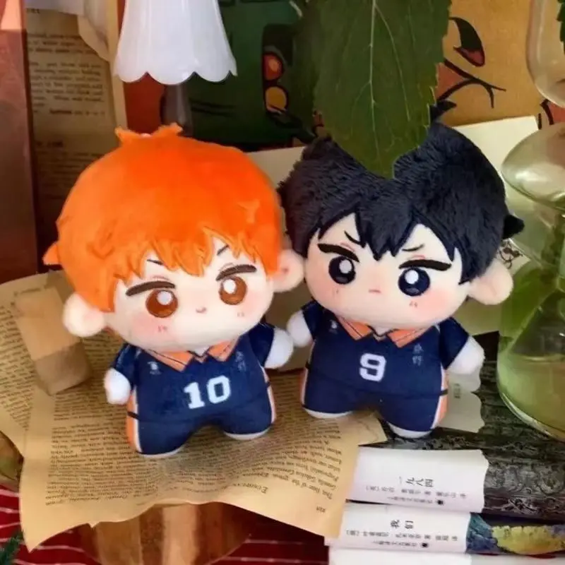 10cm Anime Haikyuu Mini Printed Plushie Dolls Shoyo Hinata Tobio Kageyama Stuffed Plush Print Doll Body Cosplay Toys Xmas Gift