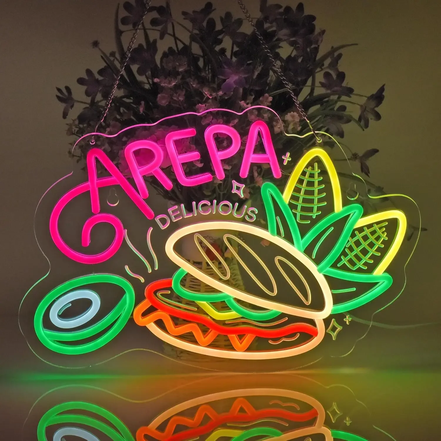 Arepa ضوء النيون تسجيل USB عكس الضوء LED النيون تسجيل لغرفة النوم غرف معيشة نادي بار رجل كهف هدايا الحفلات جدار الفن الديكور #5
