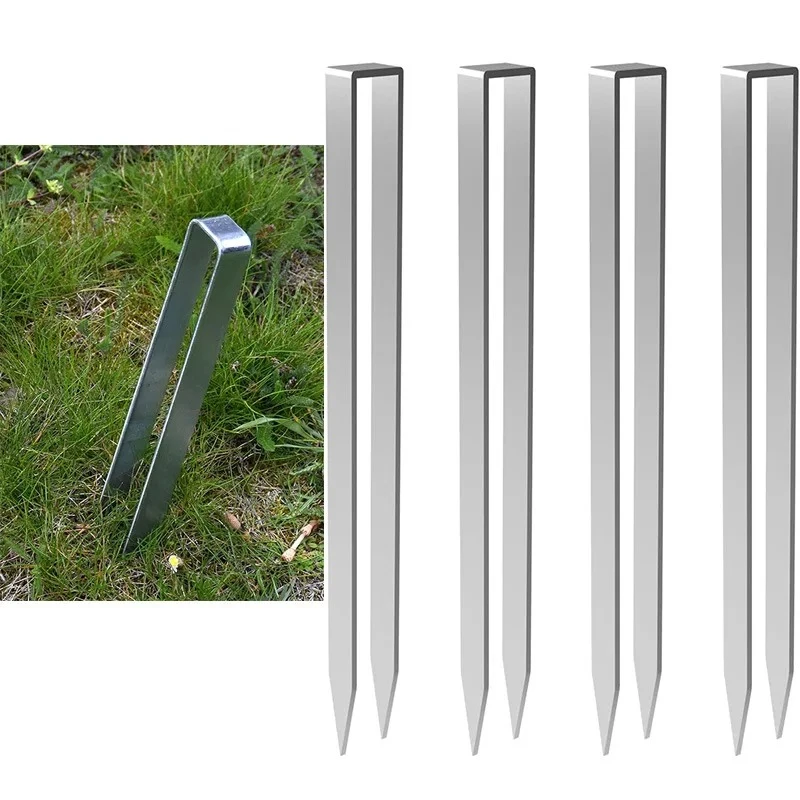 Heavy Duty Yard U-Nail Stainless Steel Rose Arch Ground Anchor Garden Arch Fixing Kit for Tents