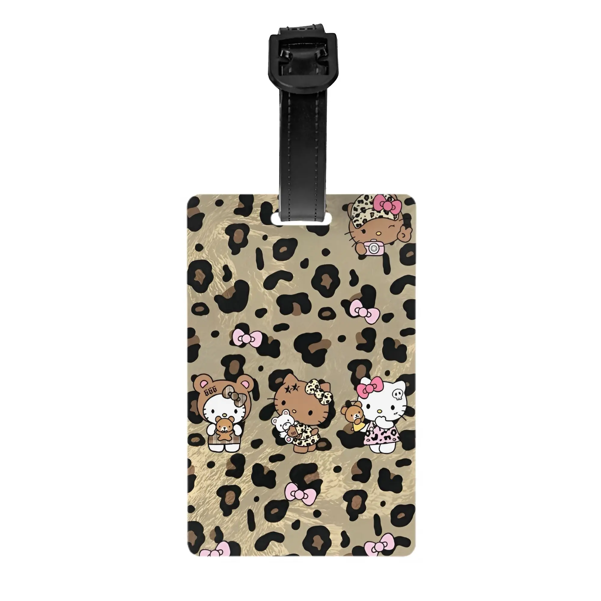 Luggage Tags Hello Kitty Cat Cartoon Suitcase Silicon Label Name ID Address Luggage Bag Case Tags for Unisex Baggage Tags Gifts