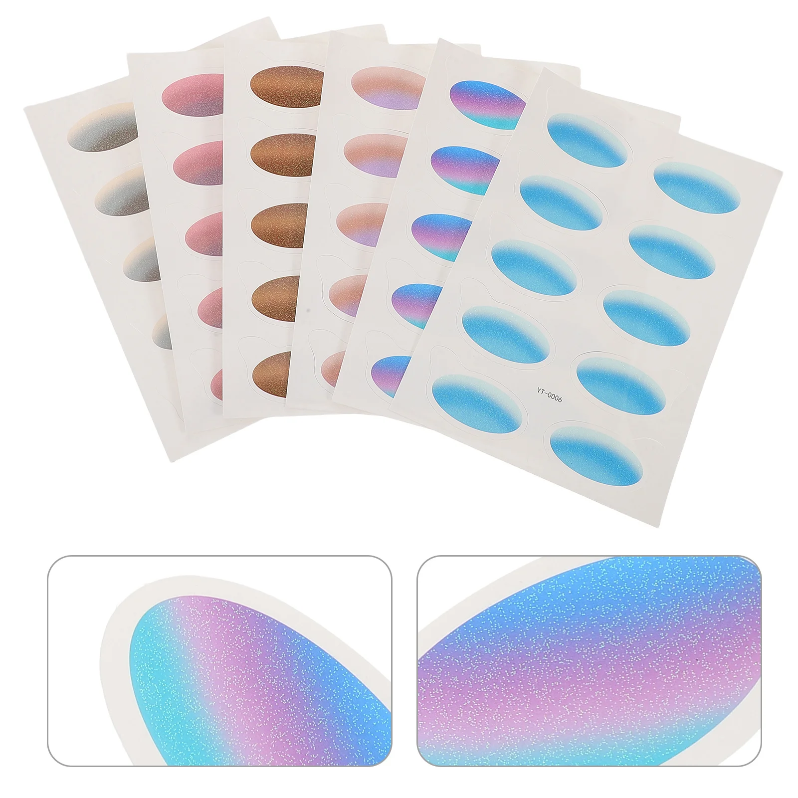 

6 Sheets Waterproof Eyeshadow Stickers Temporary Gradient Eye Makeup for Girls Women Party Cosplay Festival Accessories
