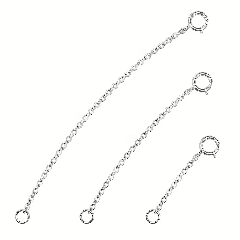 3Pcs Spring Clasp Extension Chains Adjustable Tail Extender For Necklace Bracelet DIY Jewelry Making Accessories - view 3