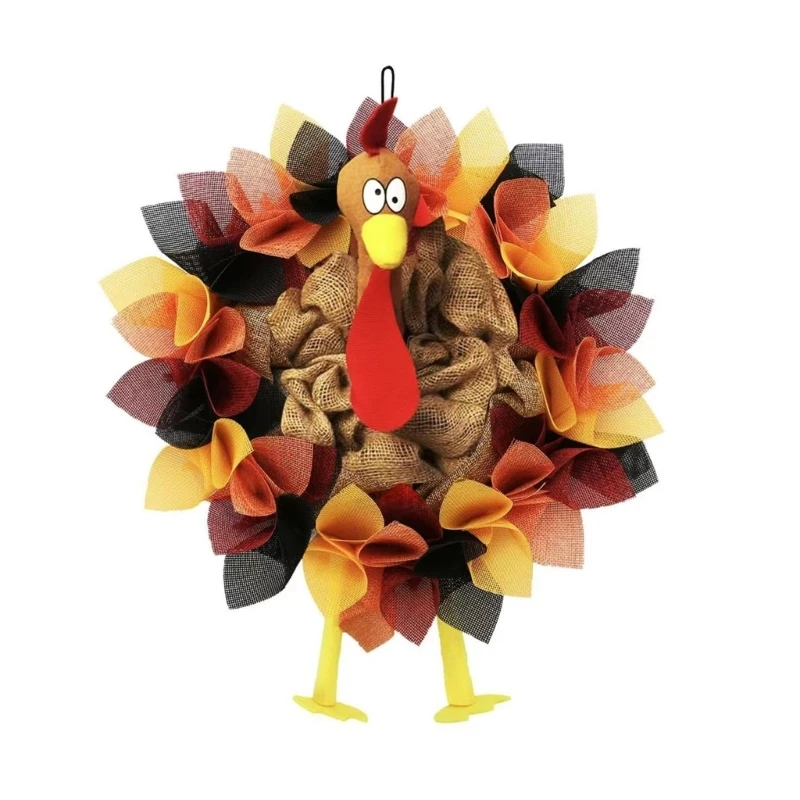 Turkije Krans Thanksgiving Party Krans voor Voordeur Outdoor en Indoor Thanksgiving Deur Decoraiton Herfst Krans Dropship