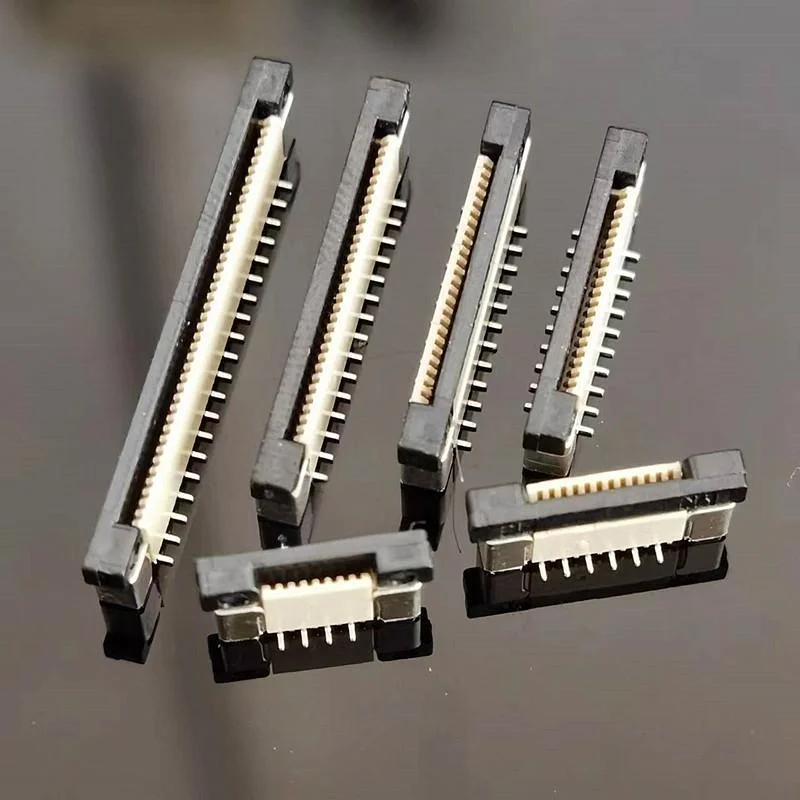 10 peças conector de soquete ffc/fpc de passo 0.5mm, travamento de passo de 0.5mm, pinos escalonados smd verticais 4p 6p/8p ~ 50p 60p
