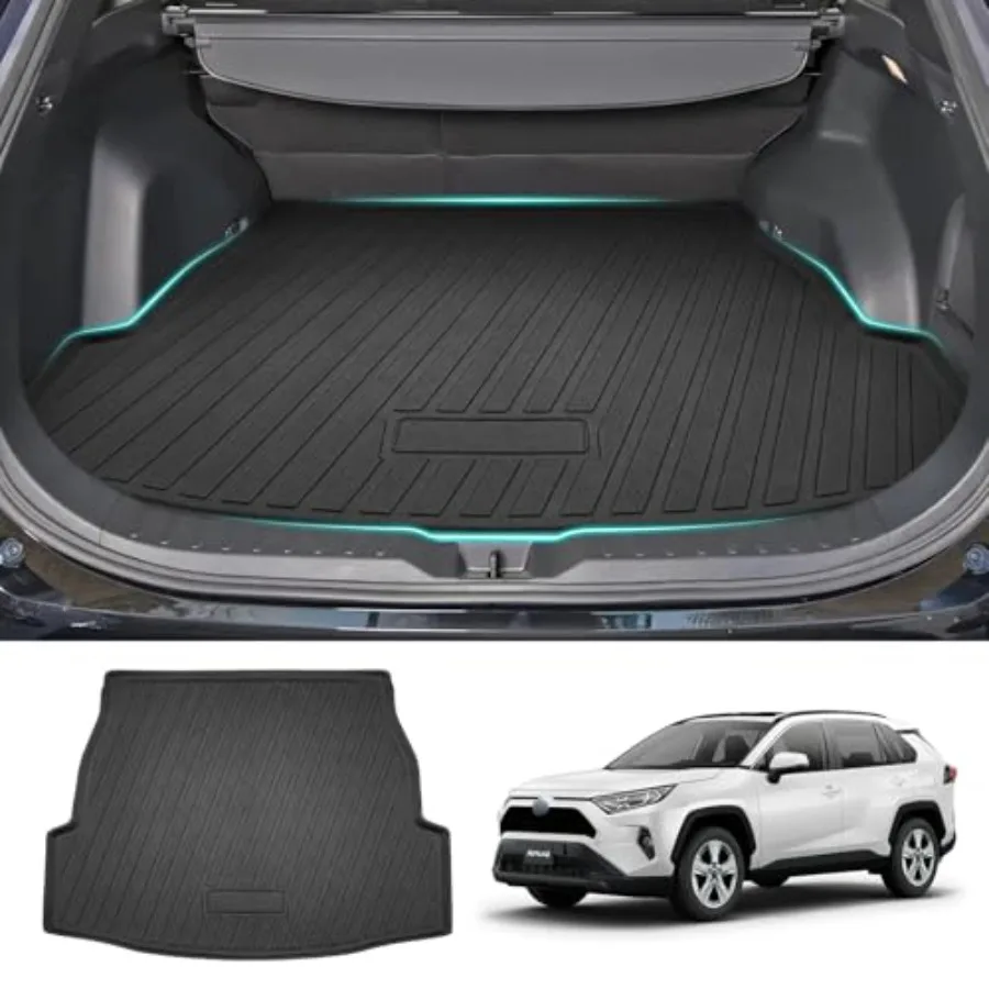 

Всепогодный коврик в багажник для Toyota RAV4 (все модели 2019-2025), противоскользящий, прочный, черный