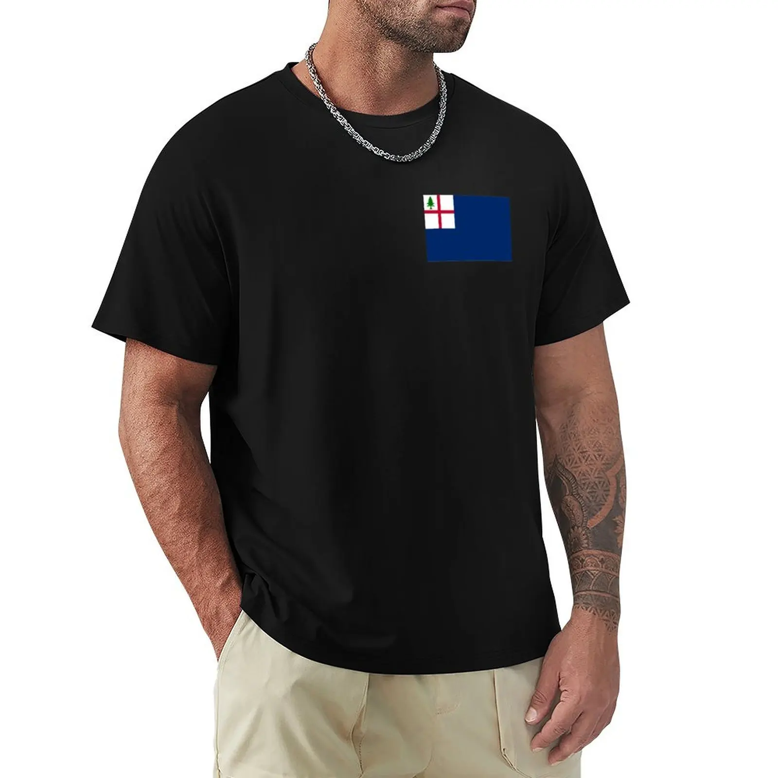 Flag of Bunker Hill - Breastplate Alternate T-Shirt Active Sports Short Sleeve Cotton Shirt
