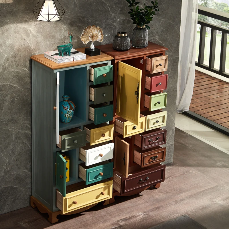 

American chest of drawers solid wood bedroom locker storage cabinet
