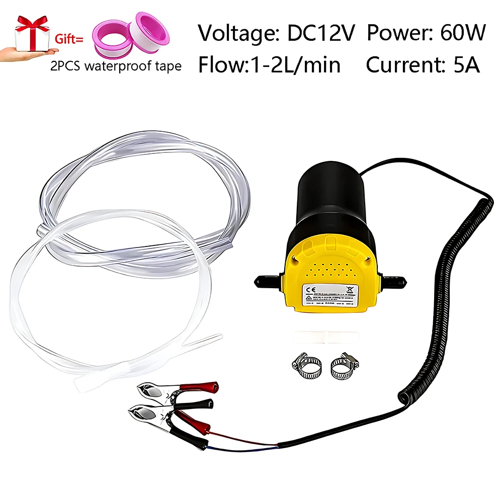 

Electric Vehicle Engine Oil Pump DC12V 60W Diesel Kerosene Oil Pan Pumping Unit Oil Sweeper Suction Boat Motorcycle Oil Pump