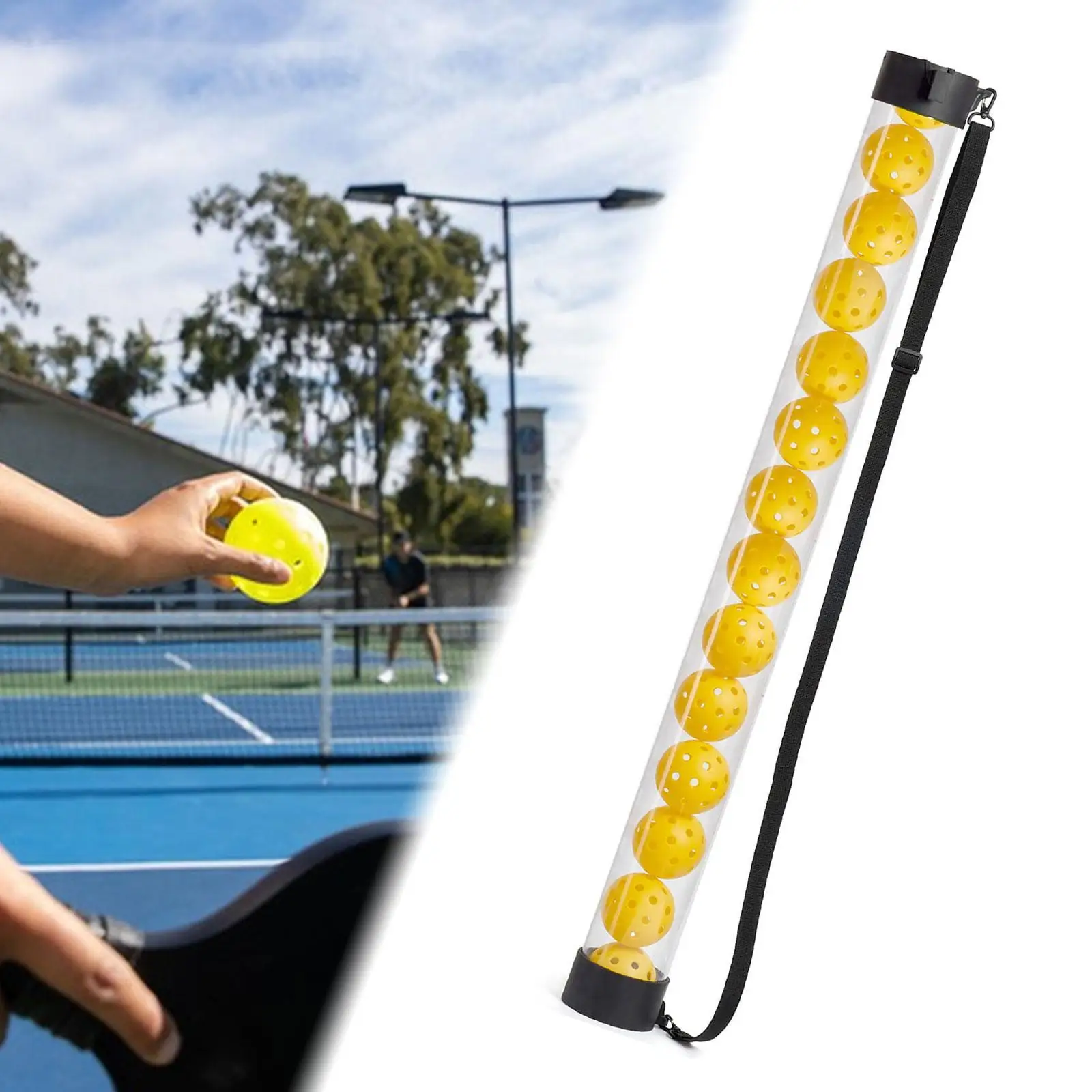 

Pickleball Pick up Device Tennis Balls Collector Pick Tube Clear Pickleball Pickup Tube for Exercise Outdoor Practice Training