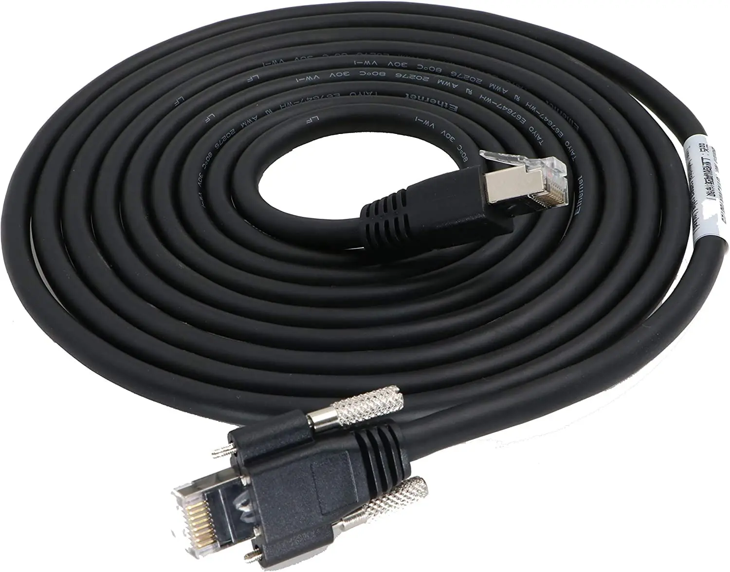 Alvin's Cables GigE Vision Cable Horizontal RJ45 Screw Lock Industrial Ethernet Cable Shielded CAT6a High-Flex Drag-Chain, Compa