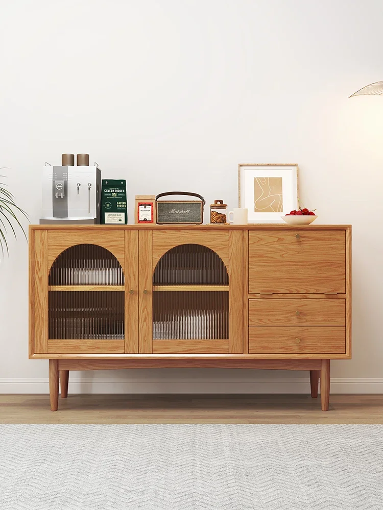 

Короткий шкаф, деревянный ветер, белое восковое дерево, стеклянный шкаф для хранения, шкаф для чая и воды, шкаф из цельного дерева