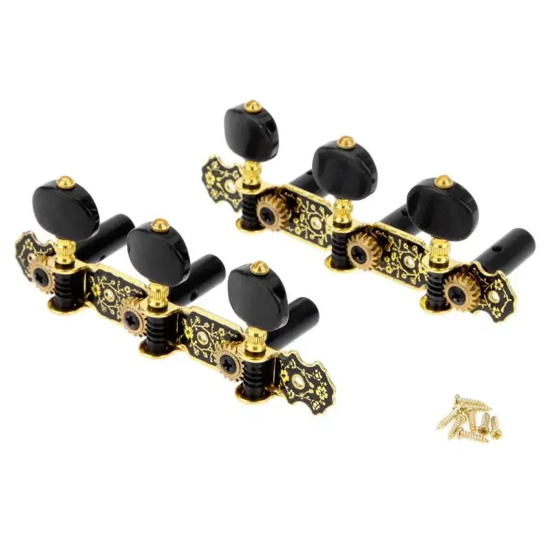 Guitar Machine Heads Classic Guitar String Tuning Pegs Key Gold  3+3 Set  AO-020HV3P  Tuners Keys Part Parts Accessories