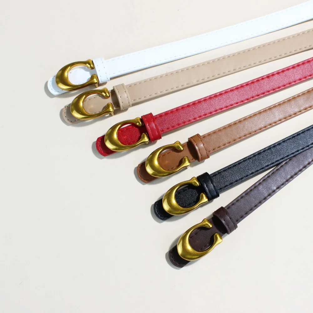 حزام جلد ماركة فاخرة للنساء مصمم سبيكة مشبك حزام الخصر الإناث الجينز بنطلون فستان حزام الخصر