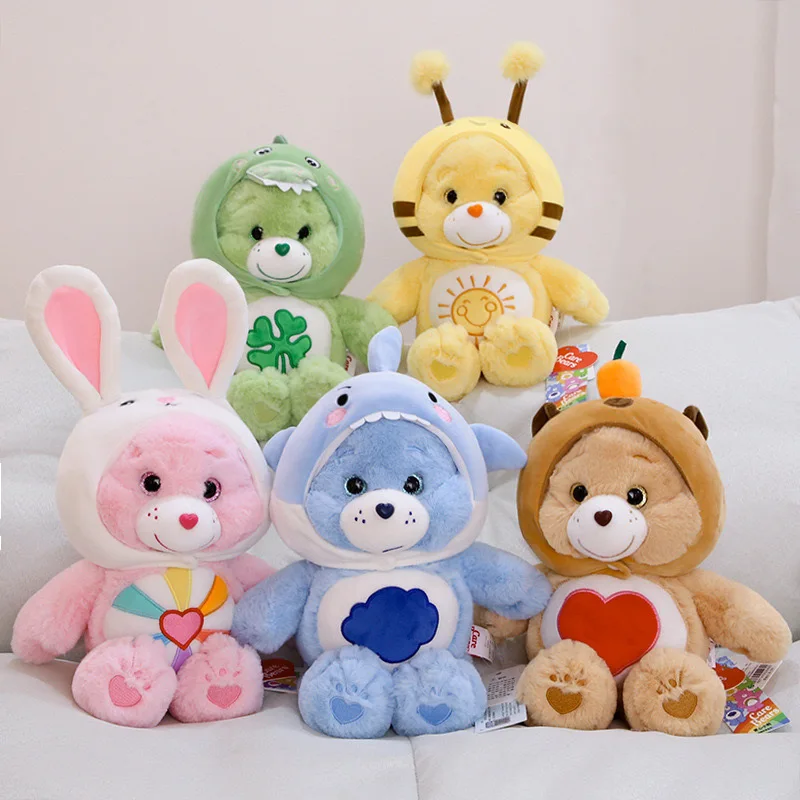 

New Transformation Love Bear Carebears Cute Plush Doll Rainbow Bear Throw Pillow Girl Family Cloth Doll