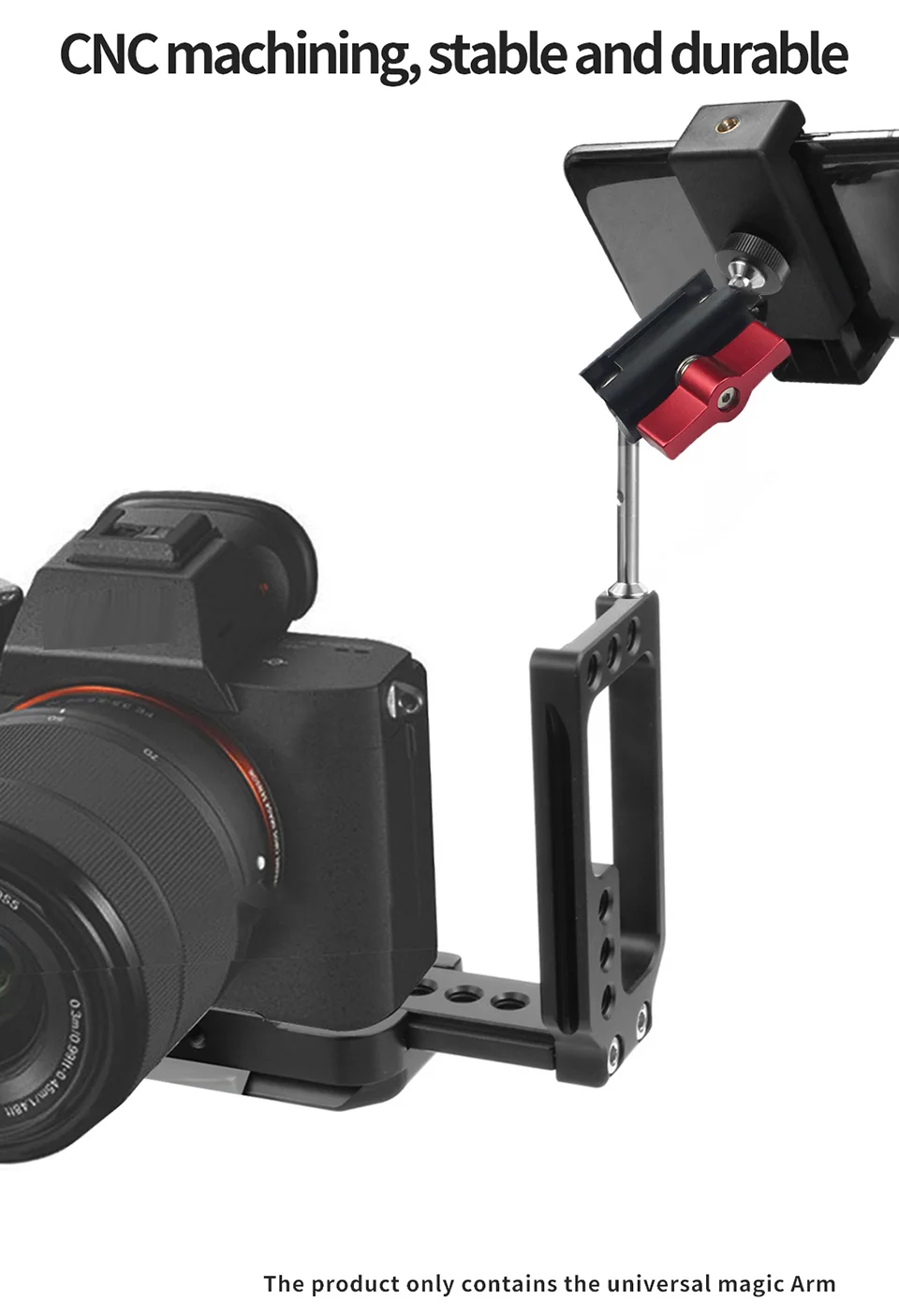 360-Stativ-Adapter für Magic Arm, Dual-Kugelkopf, 1/4 Zoll Schraube, Gelenkanschluss für Kamerakäfig, Monitorständer, LED-Lichthalter – Detail 5