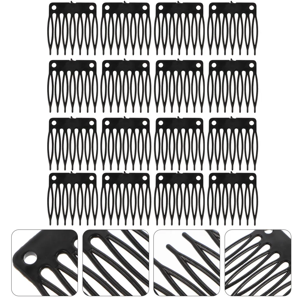 

100 шт. пластиковых фиксирующих зажимов-гребней для кружевных париков и накладных волос: прочное крепление, легкая установка, износостойкий аксессуар