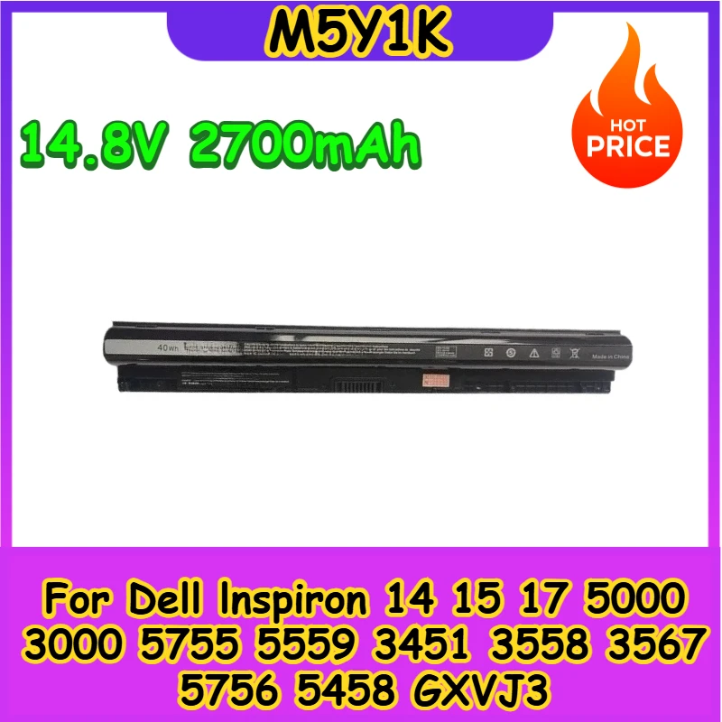 

Новый аккумулятор для ноутбука 14,8 В 2700 мАч M5Y1K для Dell Inspiron 14 15 17 5000 3000 5755 5559 3451 3558 3567 5756 5458 GXVJ3 453-BBBQ