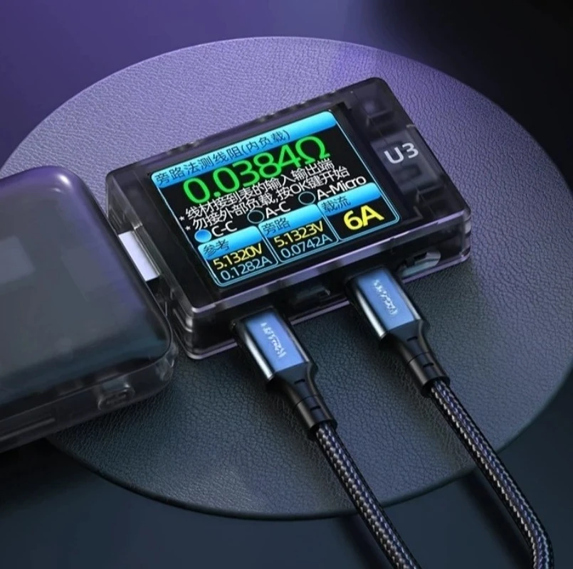 U3 USB Voltage Current Tester PD3.1 PPS UFCS Fast Charging Protocol Analyzer Ripple Spectrum Power Meter