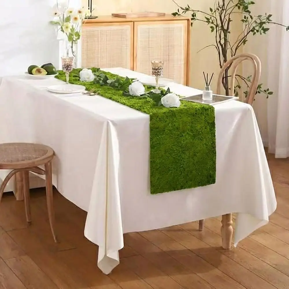 Green Artificial Grass Table Runner Length 120cm/180cm Width 30cm Turf Table Runner Scene Layout Moss Table Runner