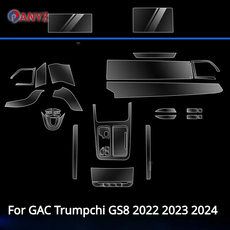 

For GAC Trumpchi GS8 2024 Car interior Accessories film transparent TPU Navigation Gear Panel Center Console Anti-scratch resist