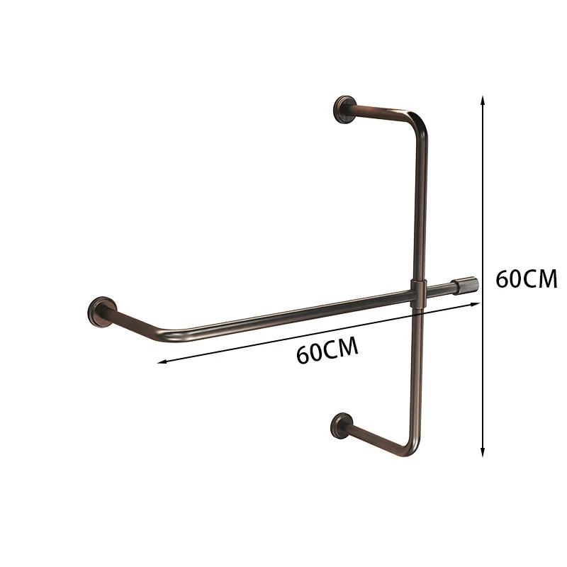

Stainless steel electroplated black titanium All season hotel B & B bathroom hanger on wall drying rack hanger small coat and ha