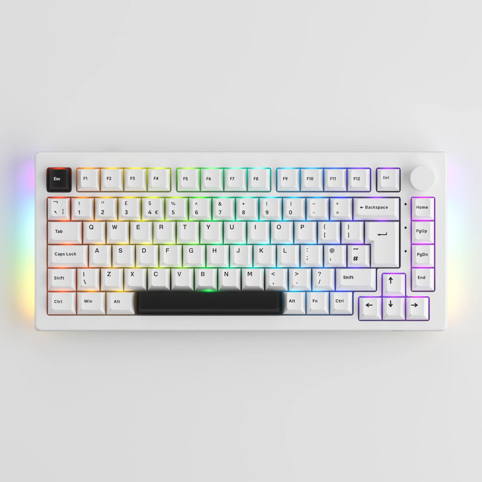 Akko 5075B Plus Black on White 75% ISO-DE/UK/Nordic Mechanical Gaming Keyboard  Hot Swap Multi-Modes 2.4GHz /USB Type-C/BT 5.0