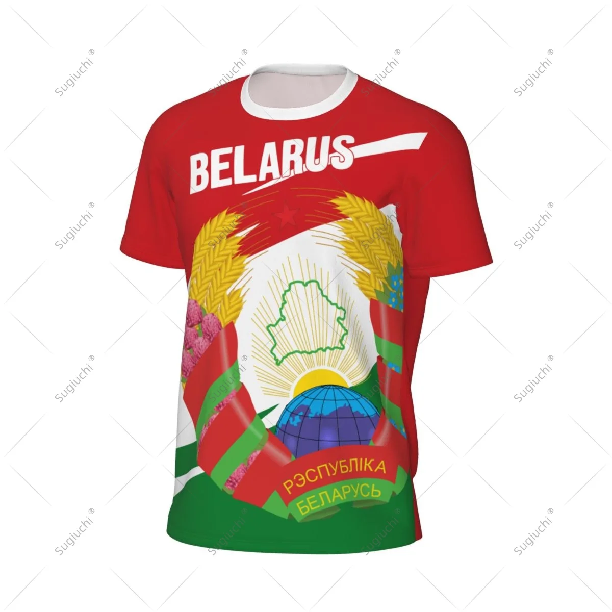 Belarus Flag Men Sports T-shirt Women Tees jersey for Soccer Football Running Bike Tennis Fitness Fans - view 3