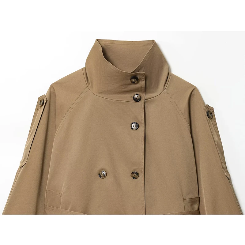 Dames 2025, nieuwe herfstjassen, mode, hooggesloten, rechte korte riem, elegante damesjassen, chique herfststraat, jeugdjassen