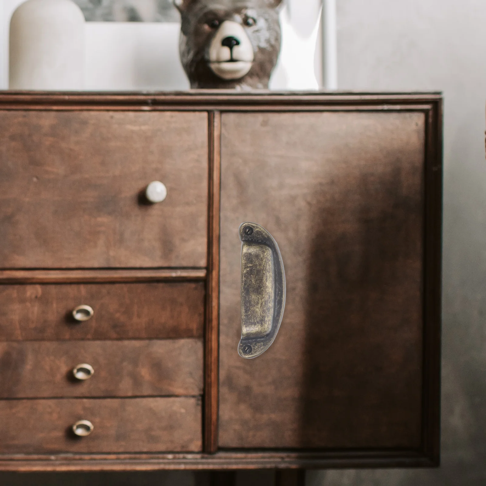 

4pcs Metal Shell Cabinet Handles Vintage Drawer Pulls For Kitchen Cupboard Wardrobe Door Furniture Hardware Replacement