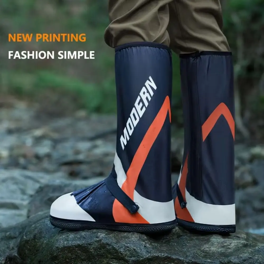 Waterproof Motorcycle Shoe Covers High Tube Thickened Motorbike Rain Foot Cover Non-slip PVC Overshoes Rainproof Shoes Cover