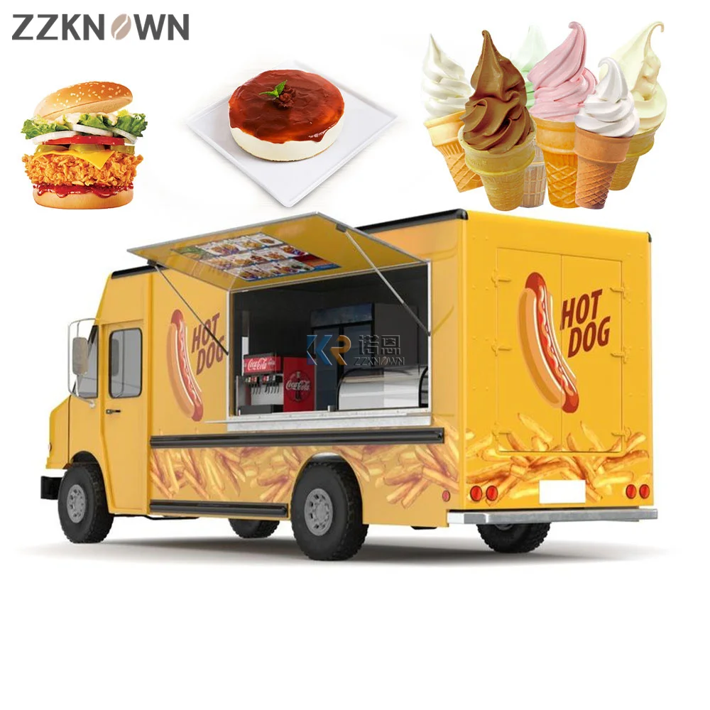 Rimorchio per alimenti zincato per camion per alimenti mobile in vendita Friggitrice per pollo Carrelli da pranzo mobili personalizzati con CE DOT