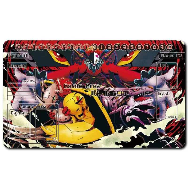 Digimon Adventure Card Pad Kanbara Takuya Greymon Diablomon Dtcg Diy Rubber Battle Mat Anime Actie Speelgoed Figuren Geschenken Voor Vriend