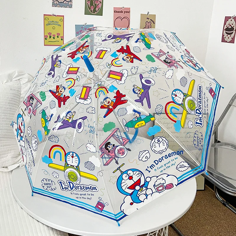 الكرتون عبقور مظلة أوتوماتيكية شفافة للبنين بنات Kawaii مظلة يدوية قابلة للطي البلاستيكية المظلات الملونة Y2K الهدايا #5