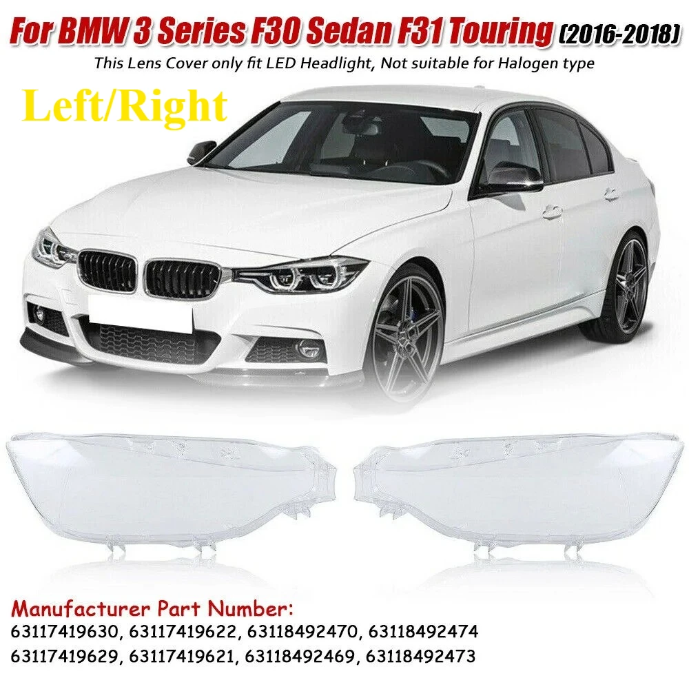 

Левая/правая передняя крышка объектива светодиодных фар для BMW 3 серии F35 F30 2016 2017 2018 316 320 328Li 335 Крышка корпуса светодиодных фар