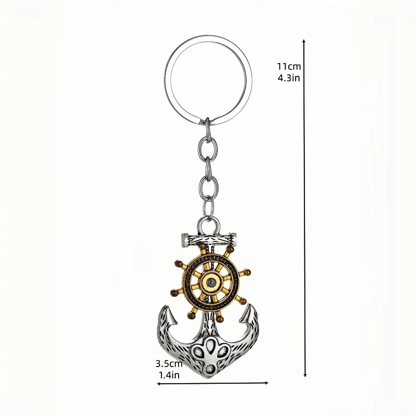 Vintage Retro Style Anchor Keychains Men Backpack Car Keychain Pendant Sailors Nautical Enthusiasts Charm Jewelry Gift Wholesale