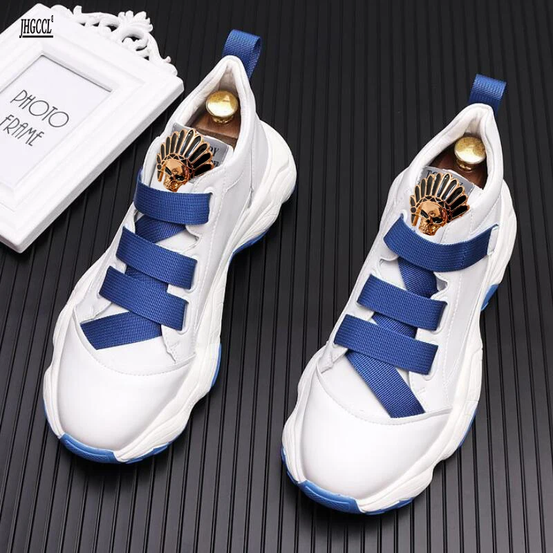 Triple comfortabl Fashion Men Yellow Casual Shoes High Top Lace Up Trending Man Leisure Shoes Platform Hip Hop Zapatos White A3s